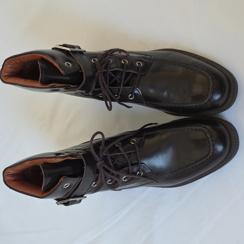 GUCCI Military Style Ankle Boots Dark Brown 9.5
